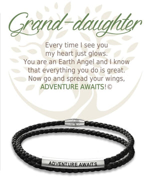 Open image in slideshow, Grand-daughter: Leather Bracelet
