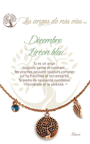 Open image in slideshow, Décembre - Fircon bleu: Birthstone Necklace
